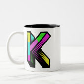 Moderne farbenfrohe Initial K Tasse (Links)