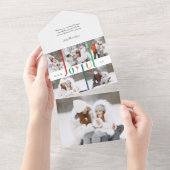 Moderne farbenfrohe Joyful Typografie 5-Foto All In One Einladung (Abreißen)