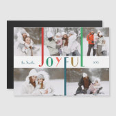 Moderne farbenfrohe Joyful Typografie 5-Foto Magnetkarte (Vorne/Hinten)