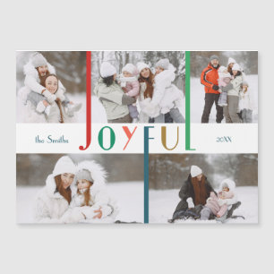 Moderne farbenfrohe Joyful Typografie 5-Foto Magnetkarte