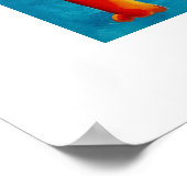 Moderne, farbenfrohe Katzenkatze und Gemusterte Kä Poster (Ecke)