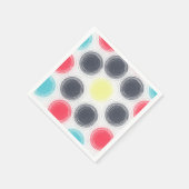 Moderne farbenfrohe Kreise Muster Napkins Fun Part Serviette (Ecke)
