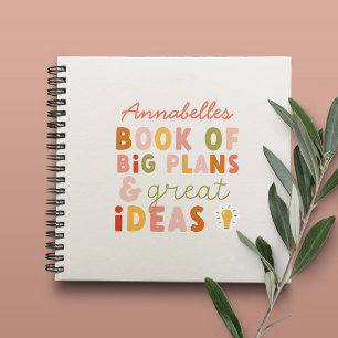 Moderne farbenfrohe kühne Typografie Pläne und Ide Notizblock