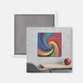 Moderne farbenfrohe Kunst mit einem Appetittisch Magnet (Vorderseite/Rückseite)