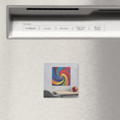 Moderne farbenfrohe Kunst mit einem Appetittisch Magnet (In Situ (Geschirrspüler))