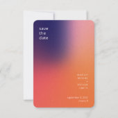 Moderne farbenfrohe Lila Orangenhochzeit Save The Date (Vorderseite)