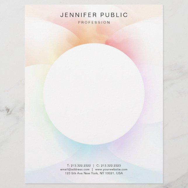 Moderne, farbenfrohe Minimalistische Vorlage Briefbogen (Vorderseite)