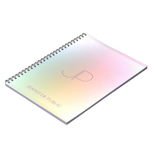 Moderne farbenfrohe Monogramm-Vorlage Elegant Notizblock (Linke Seite)