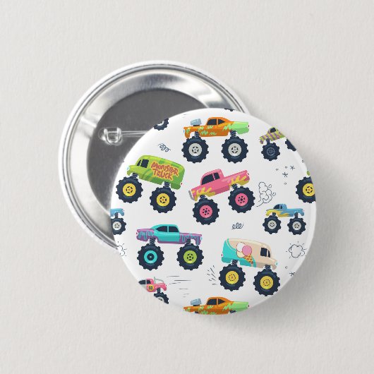 Moderne, farbenfrohe Monster Car Trucks Button (Vorne & Hinten)