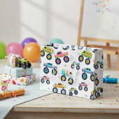 Moderne, farbenfrohe Monster Car Trucks Große Geschenktüte