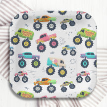 Moderne, farbenfrohe Monster Car Trucks