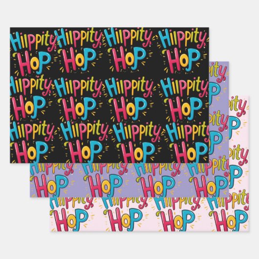 Moderne farbenfrohe Muster-Oster-Geschenkpapier Geschenkpapier Set (Set)