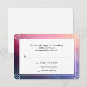 Moderne farbenfrohe Nebula Wedding Rsvp Card Karte (Vorne/Hinten)