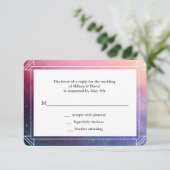 Moderne farbenfrohe Nebula Wedding Rsvp Card Karte (Stehend Vorderseite)
