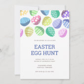 Moderne farbenfrohe Ostereierjagd Einladung (Vorderseite)