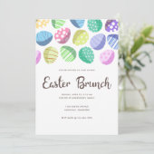 Moderne farbenfrohe Ostereierjagd Einladung (Stehend Vorderseite)
