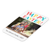 Moderne, farbenfrohe Osterkarte Foto Magnet (Linke Seite)