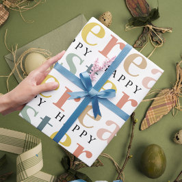 Moderne, farbenfrohe Ostern Geschenkpapier