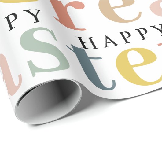 Moderne, farbenfrohe Ostern Geschenkpapier (Rolleneckpunkt)