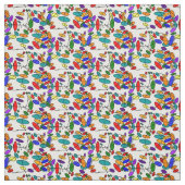 Moderne, farbenfrohe Ovalen aus dem Mittelalter Stoff (Muster)