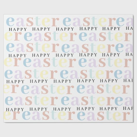 Moderne farbenfrohe Pastel Happy Oaster Geschenkpapier (Flach)