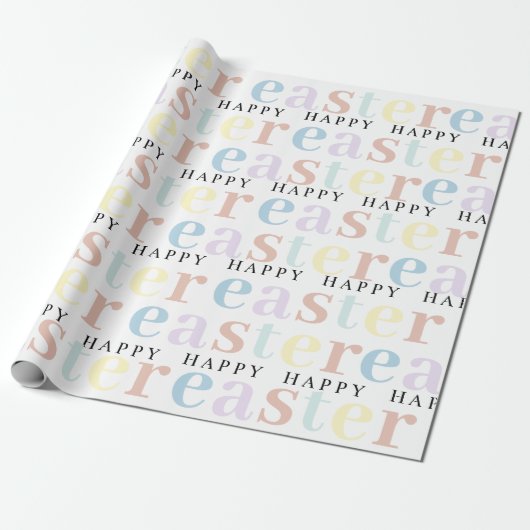 Moderne farbenfrohe Pastel Happy Oaster Geschenkpapier (Ungerollt)