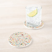 Moderne, farbenfrohe Pastel Terrazzo Muster Getränkeuntersetzer (Seite)