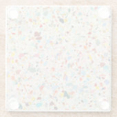 Moderne, farbenfrohe Pastel Terrazzo Muster Glasuntersetzer (Rückseite)