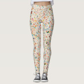 Moderne, farbenfrohe Pastel Terrazzo Muster Leggings (Vorderseite)
