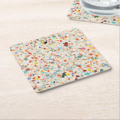 Moderne, farbenfrohe Pastel Terrazzo Muster Rechteckiger Pappuntersetzer (angewinkelt)