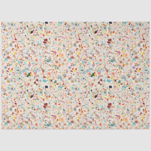 Moderne, farbenfrohe Pastel Terrazzo Muster Seidenpapier (Vorderseite)