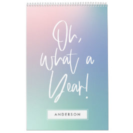 Moderne, farbenfrohe pastellfarbene Regenbogenkale Kalender