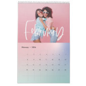 Moderne, farbenfrohe pastellfarbene Regenbogenkale Kalender (Feb 2026)