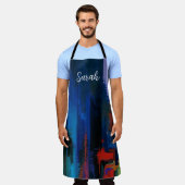 Moderne farbenfrohe Pinsel Abstrakte Geschenke nac Schürze (Getragen)