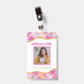 Moderne farbenfrohe Pinselstriche Gold Chic Busine Ausweis (Vorderseite mit Clip)