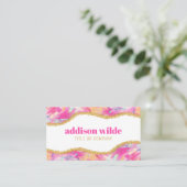 Moderne farbenfrohe Pinselstriche Gold Glitzer Chi Visitenkarte (Stehend Vorderseite)