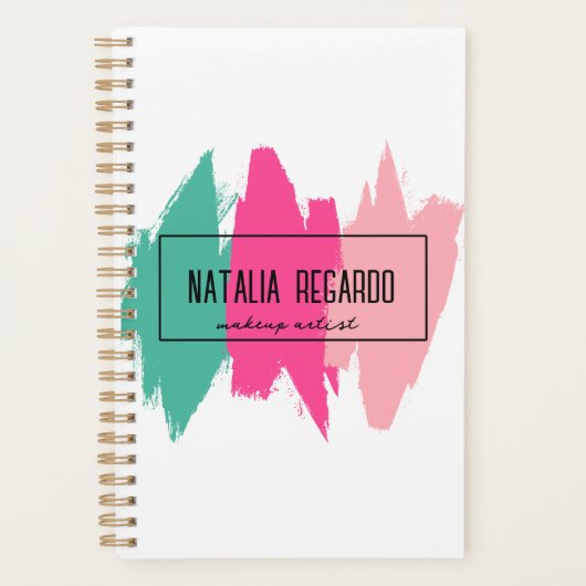 Moderne farbenfrohe Pinselstriche machen Künstler Planer (Vorderseite)