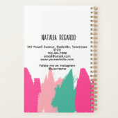 Moderne farbenfrohe Pinselstriche machen Künstler Planer (Rückseite)