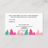 Moderne farbenfrohe Pinselstriche - Salon-Referenz Empfehlungskarte (Rückseite)