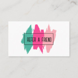 Moderne farbenfrohe Pinselstriche - Salon-Referenz Empfehlungskarte