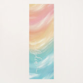 Moderne farbenfrohe Pinselwellen, Abstrakte Monogr Yogamatte (Rückseite)