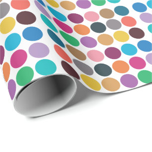 Moderne farbenfrohe Polka Dot Baby Dusche Geburtst Geschenkpapier