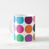 Moderne farbenfrohe Polka Dot Kaffeetasse (Vorderseite Links)