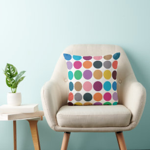 Moderne farbenfrohe Polka Dot Kissen