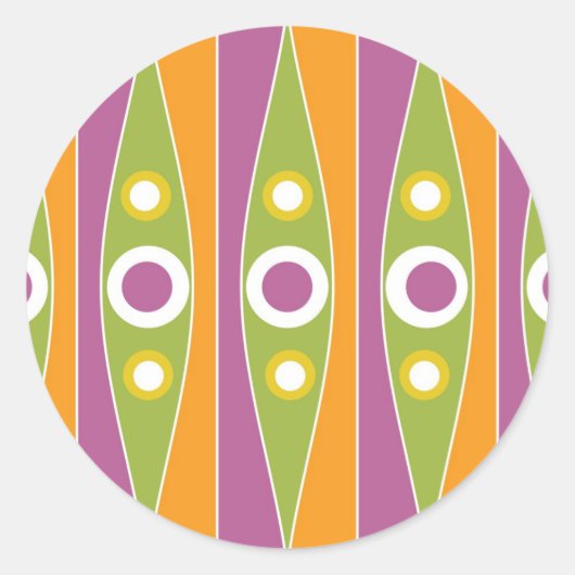 Moderne farbenfrohe Polka Dots Muster Runder Aufkleber (Vorderseite)