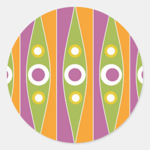 Moderne farbenfrohe Polka Dots Muster Runder Aufkleber