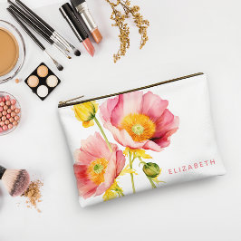 Moderne farbenfrohe Poppies Personalisiert Zubehörtasche
