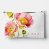 Moderne farbenfrohe Poppies Personalisiert Zubehörtasche (Rückseite)
