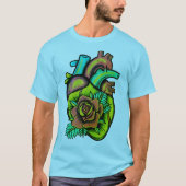Moderne, farbenfrohe psychedelische Rose T-Shirt (Vorderseite)