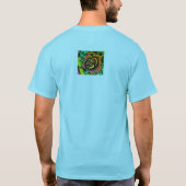 Moderne, farbenfrohe psychedelische Rose T-Shirt (Rückseite)